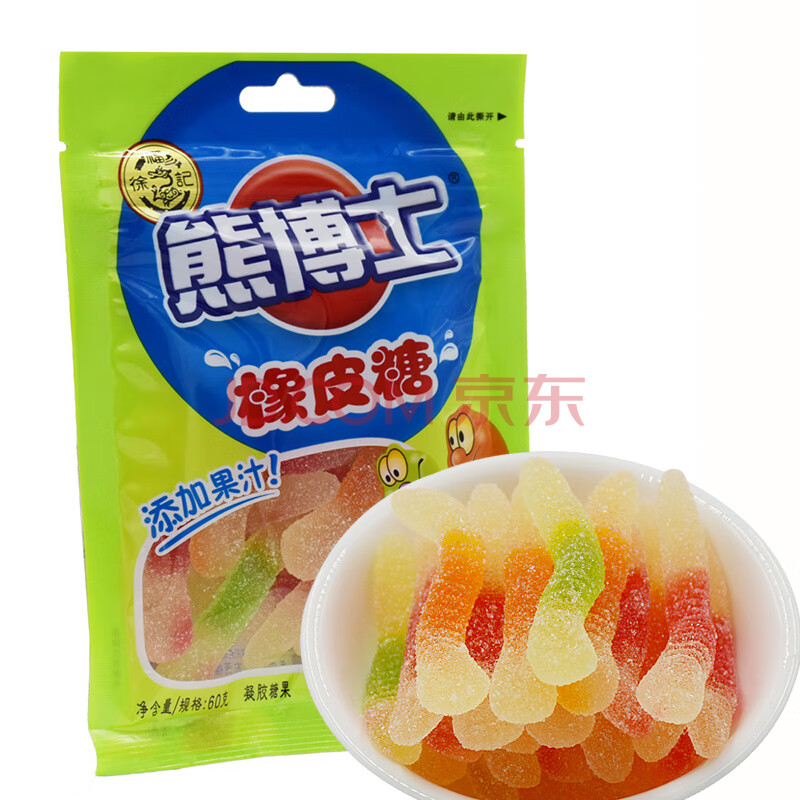 徐福记熊博士橡皮糖高酸果味60g/袋