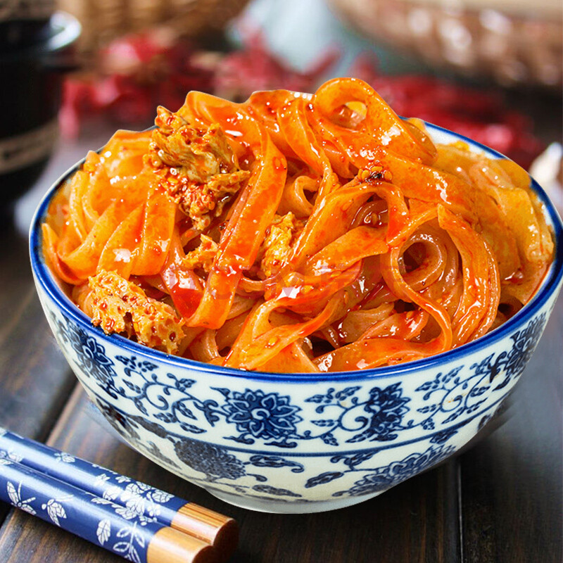 擀面皮陕西凉皮宝鸡岐山特产面食速食西安美食小吃真空装 香辣擀面皮