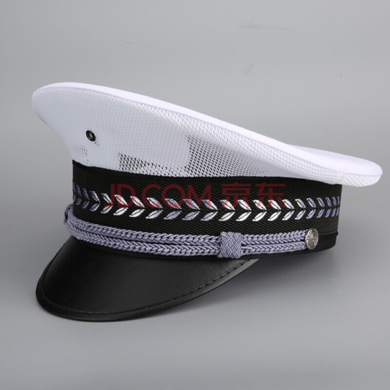 保安帽 白色成人大檐帽 保安校园警务室网眼夏季演出交巡帽 大盖帽冬