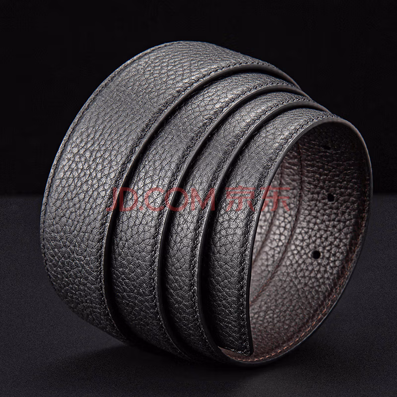

chuentye (chuentye) headless belt strip head layer cowhide leather without headband hole belt black coffee double-sided use suitable for fila pants b