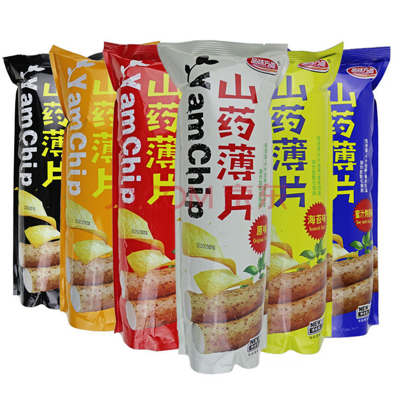 品味方圆山药薄片 多口味山药片一大箱山药脆片膨化零食 原味88克 12