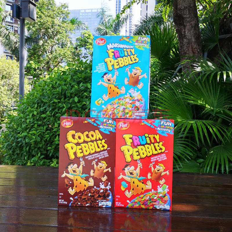 美国post cocoa fruity pebbles宝氏脆米水果可可麦片rice cereal 425