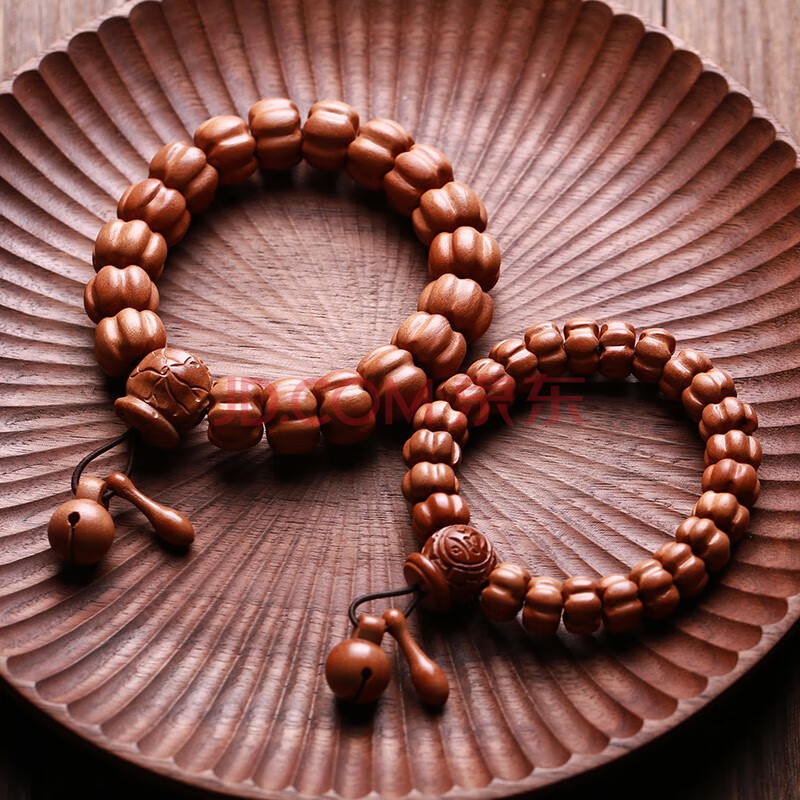 桃木手串木鱼佛珠手链男女情侣持文玩木质饰品 女款12x7mm