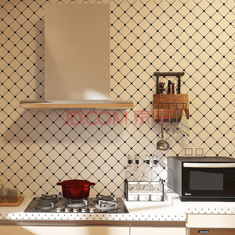 厨房防油贴纸耐高温防水自粘柜灶台面用瓷砖贴橱柜墙纸油烟机墙纸