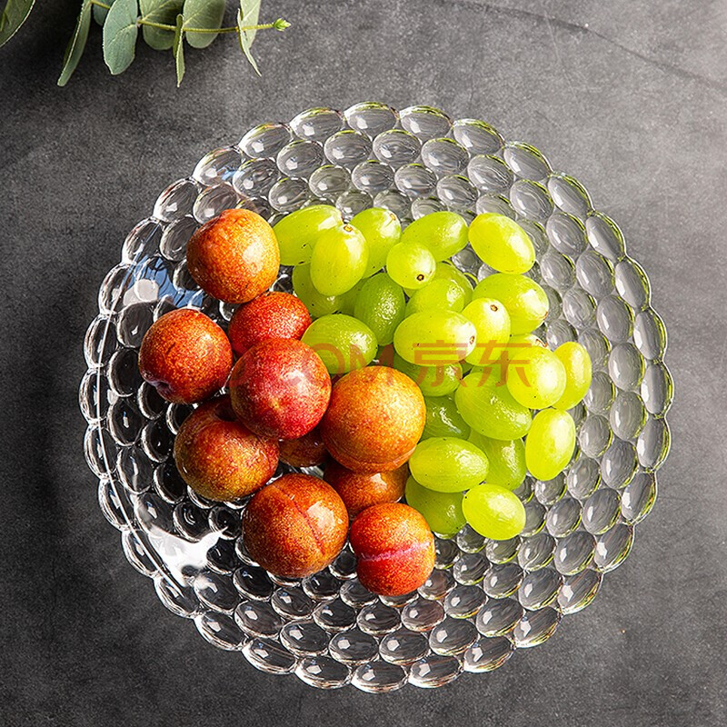 亿嘉ijarl 轻奢风果盘玻璃网红水果盘现代客厅茶几高档欧式家用现代