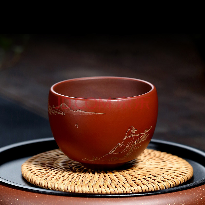 紫砂杯主人杯 宜兴紫砂品茗杯主人杯名家陈洪军远山杯手工单杯功夫小