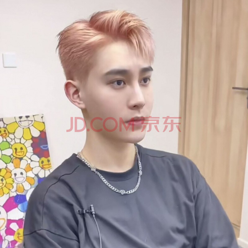 短发专用流行色漂发剂褪色白金色自己在家染头发 香槟粉金(褪色到9度)