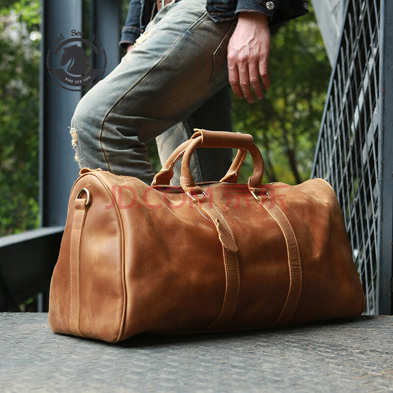 andseeyou品牌 行李包男 时尚男士手提包 大容量行李袋 复古头层牛皮