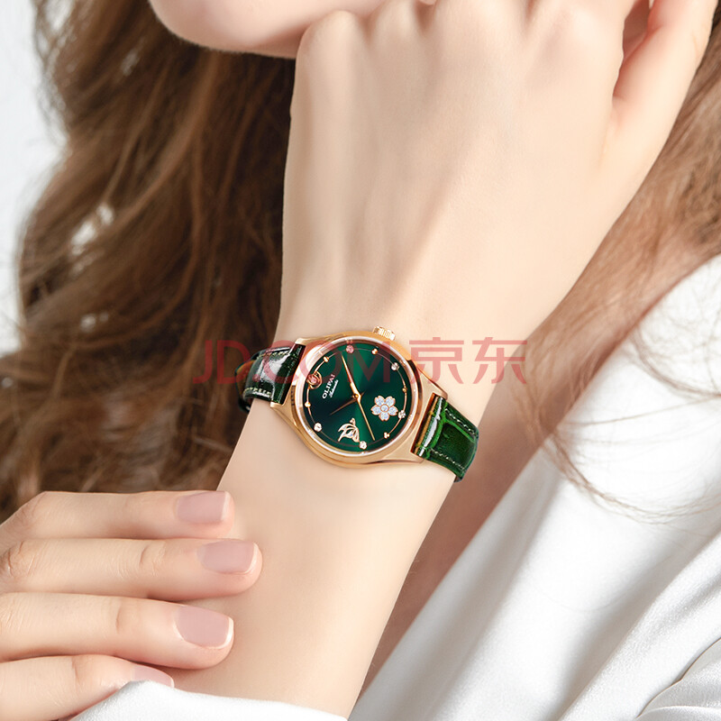 欧力派(olipai)小绿表手表女时尚潮流防水小表盘全自动机械表女士手表