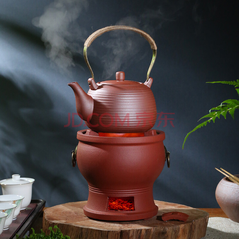 木炭煮茶炉 碳炉烧炭炉红泥炉小火炉风炉橄榄炭木炭功夫煮茶器家用
