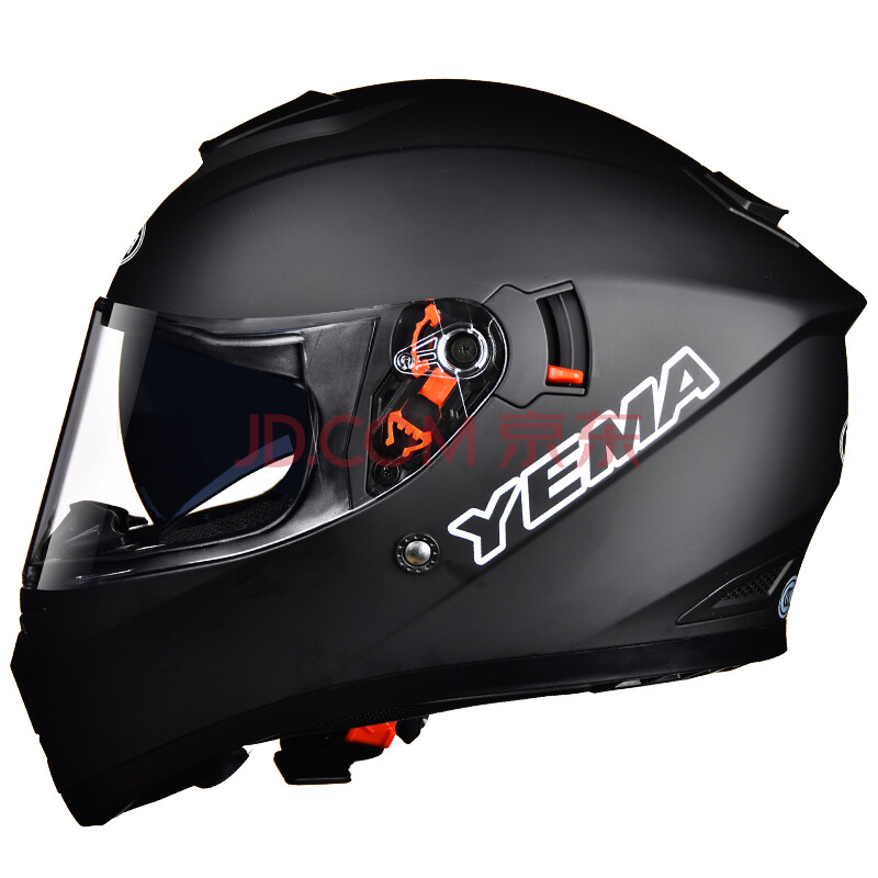 野马头盔摩托车3c认证全盔电动车安全帽男女士街车跑车四季通用 哑黑