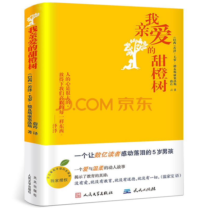 我亲爱的甜橙树 德瓦斯康塞洛斯著 6-8-9-10-12岁少儿童成长小说 温馨