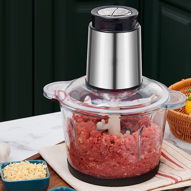绞肉机家用饺馅不锈钢电动打肉泥辣椒酱器晶迎多功能电动料理器小型打
