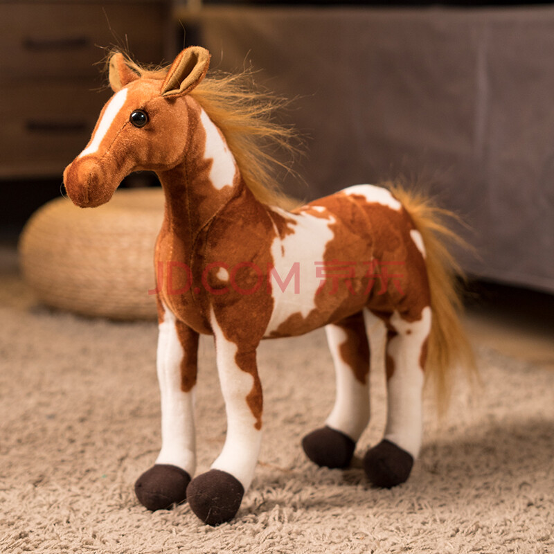 圣诞节礼物白龙马公仔仿真狗狗公仔斑马毛绒玩具动物大狼狗玩偶站姿狗