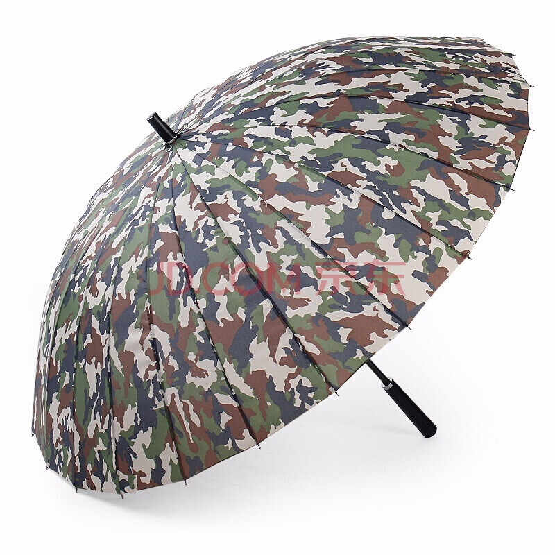 迷彩24骨男士长柄伞双人加固雨伞商务直柄三人户外直杆伞j03 陆军款