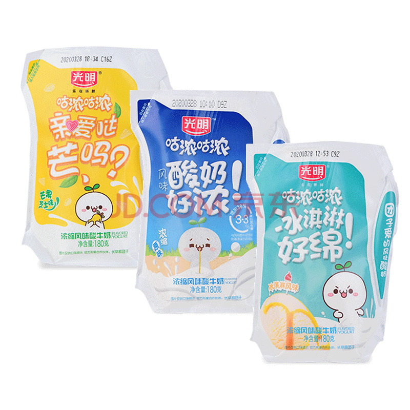 光明咕浓咕浓浓缩酸奶风味发酵乳180g/1袋 光明咕浓180g 冰淇淋味8袋