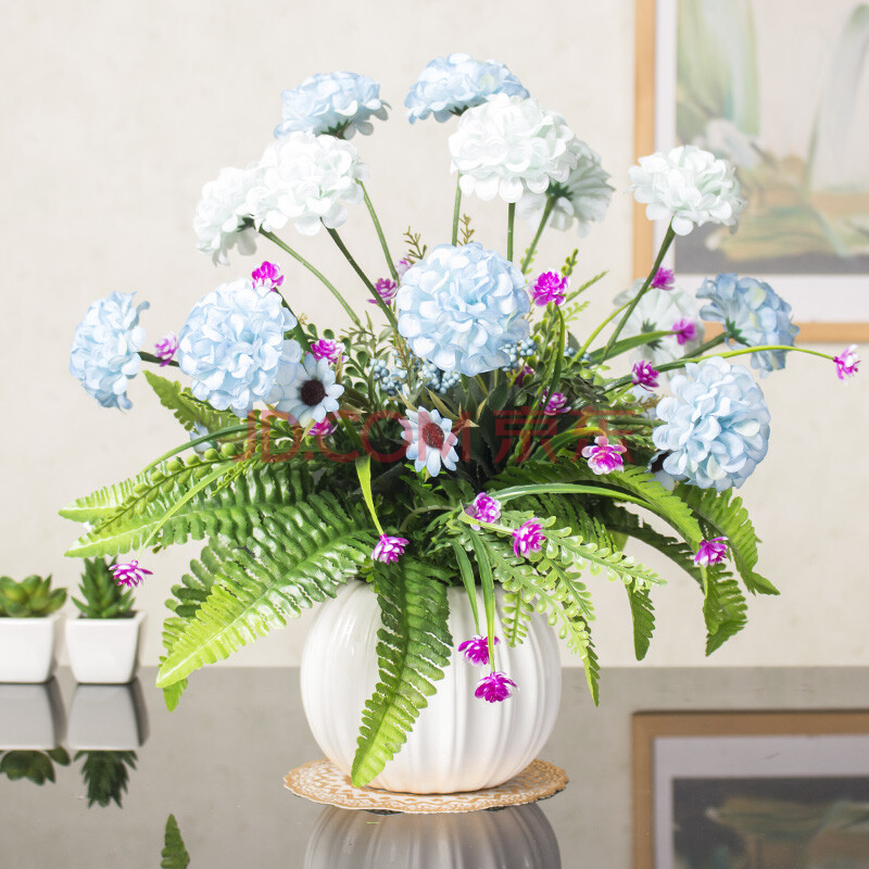 园艺 花艺插花 客厅装饰 带花瓶套装桌摆花床头柜仿真布花盆栽卧室假