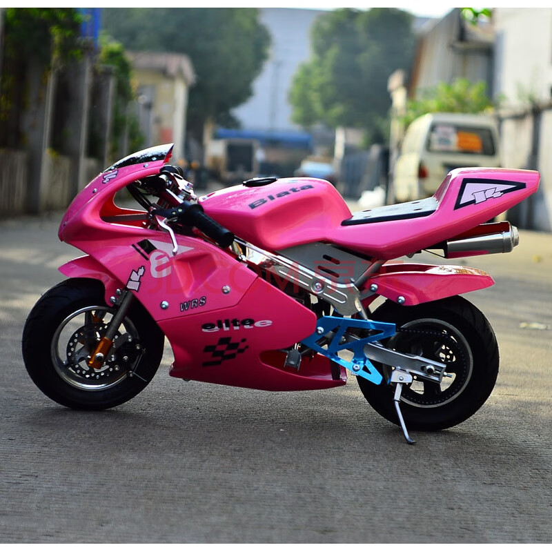 加粗链条】迷你小摩托车跑车小型摩托车49-50cc成人儿童汽油 新粉色