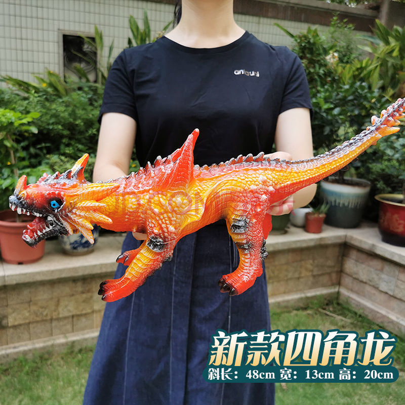 超大号仿真软胶恐龙玩具发声霸王龙三角龙动物模型男孩儿童地摊奥莱步