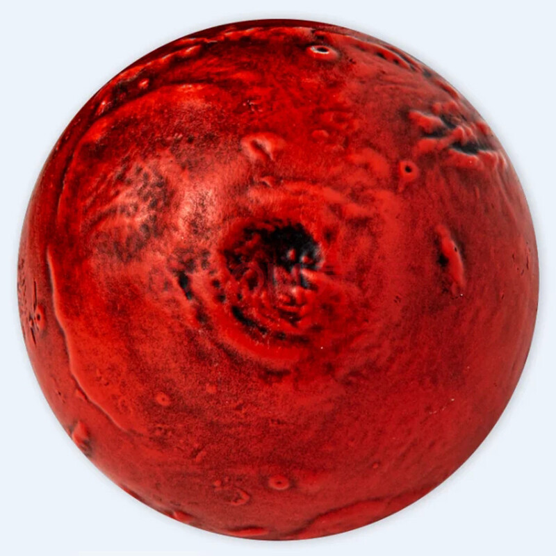 【甲源文化】2021年巴巴多斯1盎司纯银 火星3d立体球形纪念币