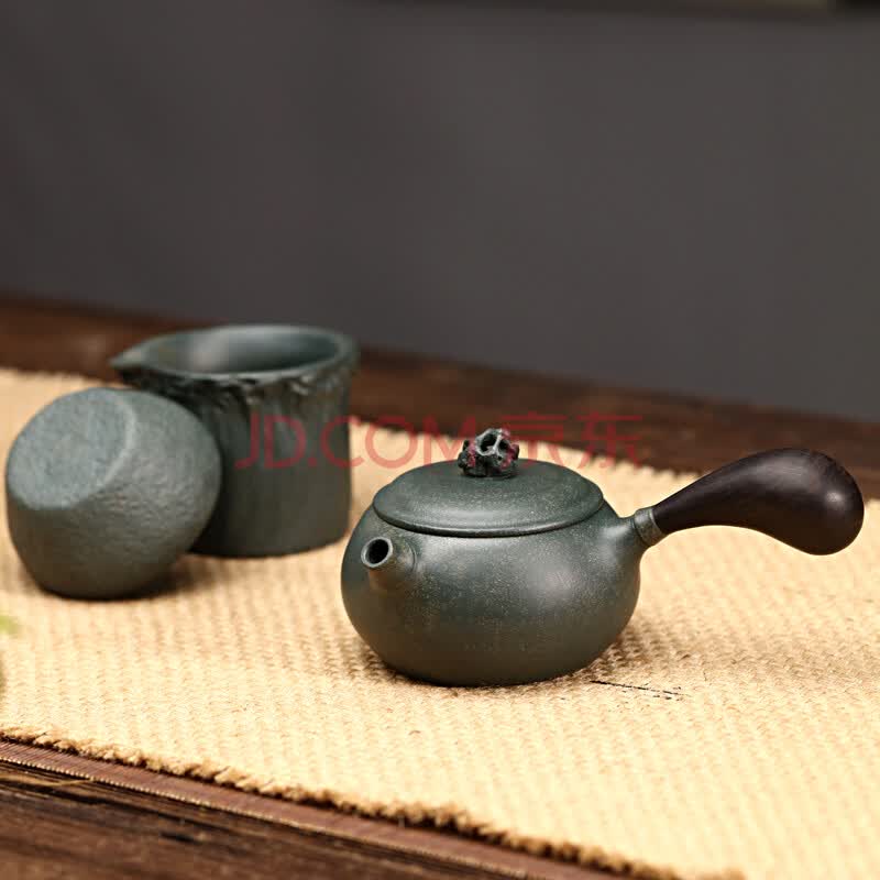 唐羽侧把套壶原创 豆青泥 蒋芳芳工艺美术师 宜兴紫砂壶手工制作经典