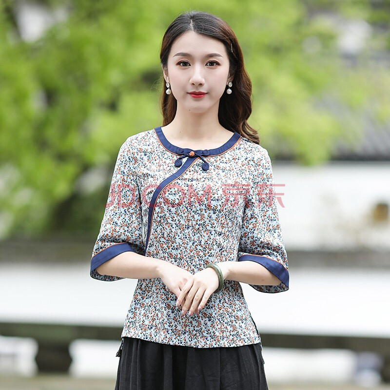 如意风唐装女夏年轻版上衣薄款茶服改良版时尚中式女装旗袍上衣 r538