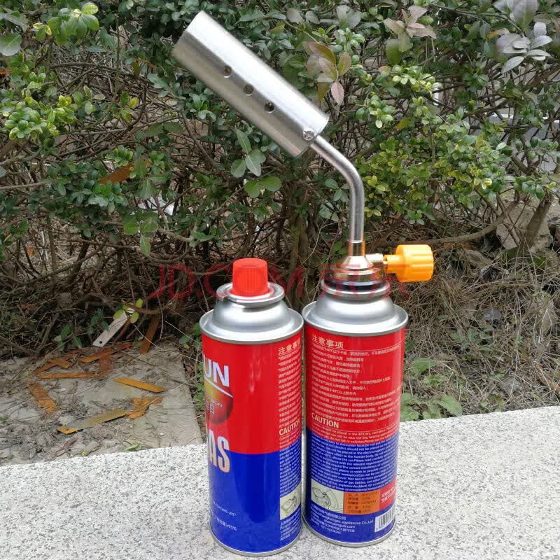 便携式喷火器丁烷液化气喷肉火头烧猪毛气罐 360度使用喷枪 气体2瓶