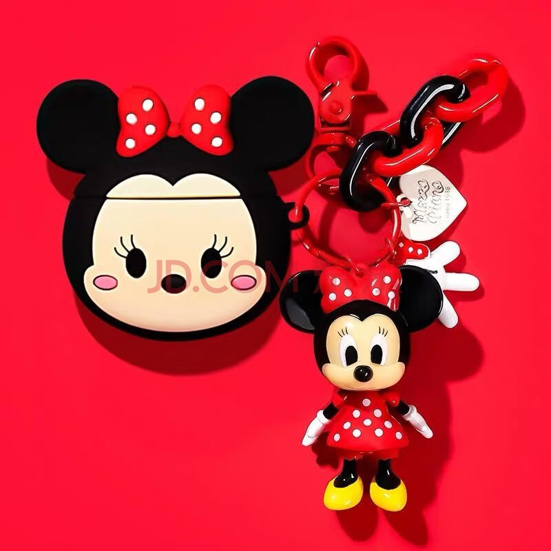 套苹果3代蓝牙耳机套pro软壳硅胶带挂件 米妮头 指环 可活动米妮挂件