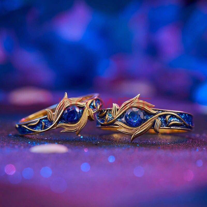 斗罗大陆小饰品唐三小舞订婚戒指情侣开口对戒s925银动漫男女情人节