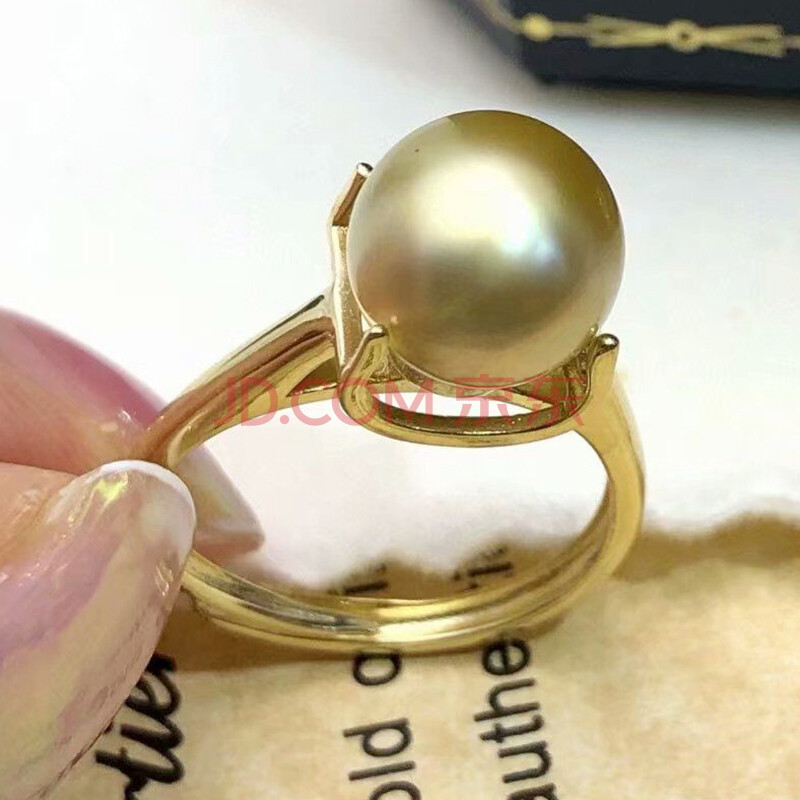 925银 个性百搭款开口戒圈女 正圆m银镶戒指【金色款】 9-10mm南洋金