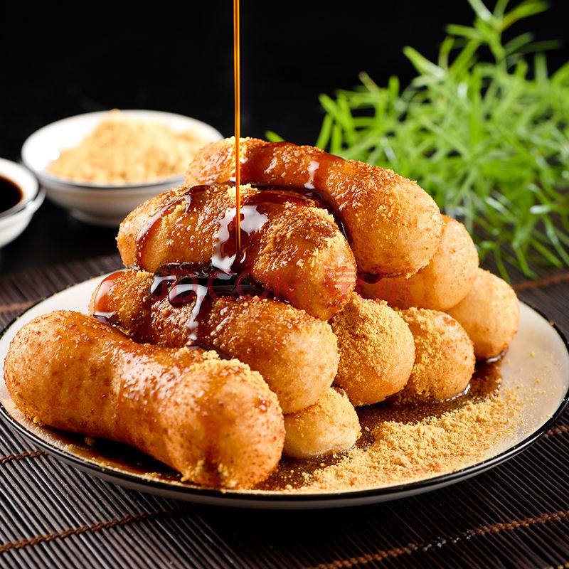 红糖糍粑纯糯米手工糯米糍餐饮批发糯米糍粑年糕条网红小吃零食 圆条