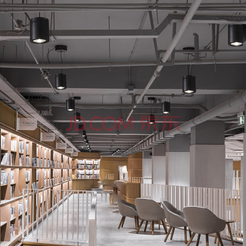 led明装筒灯大圆筒免开孔吊线筒灯5寸6寸办公室吸顶式cob吊装射灯 4寸