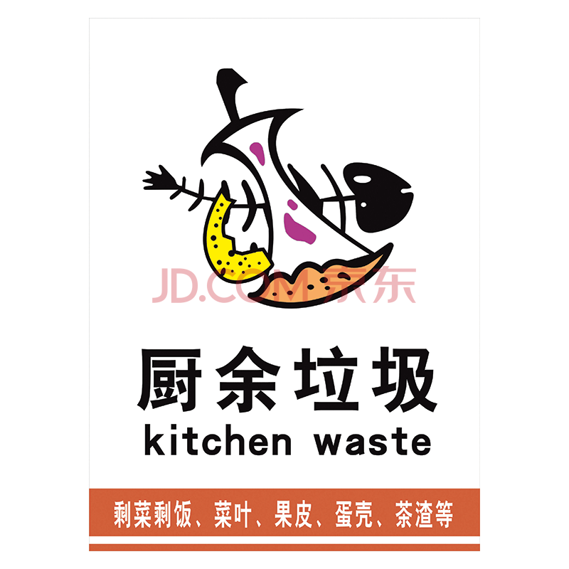 垃圾分类标志标识牌可回收垃圾提示标示牌户外覆膜tmp tmp03 厨余垃圾