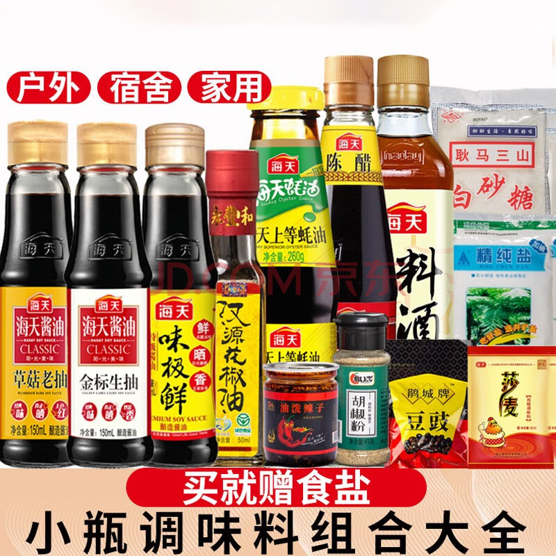 海天酱油醋调料组合装小瓶宿舍调味料厨房油盐酱醋调料品 小瓶调料
