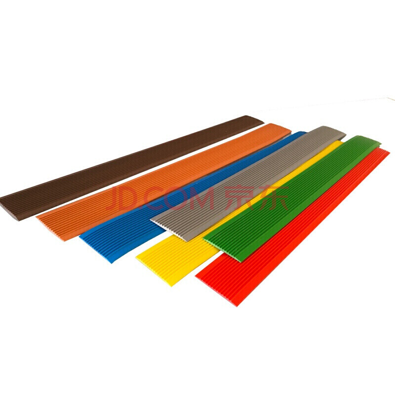 楼梯台阶包角条橡胶护角幼儿园防磕止滑压条踏步塑胶包边 平6cm-黄灰