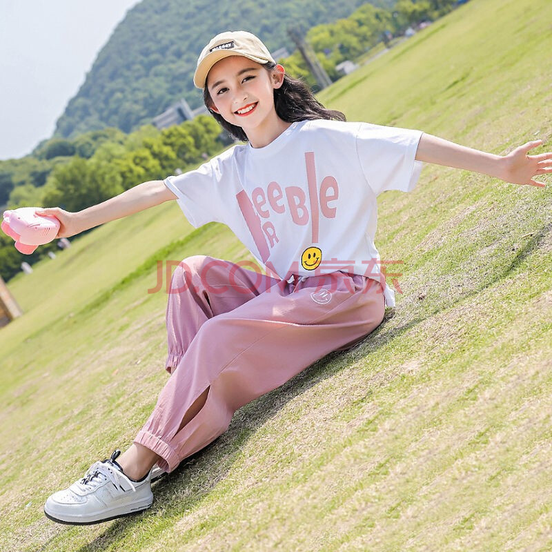 夏装2021新款6韩版9时尚12儿童中大童两件套15岁女孩夏季洋气短袖潮衣
