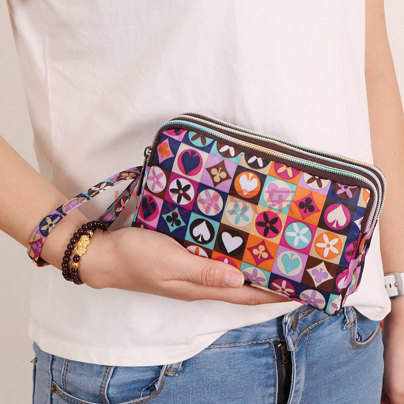 女士新款手提钱包女小钱包长款零钱包三层拉链手拿包大屏手机包袋