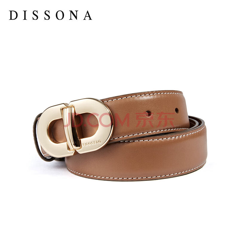 dissona迪桑娜2021秋冬新品女士皮带牛仔裤装饰复古腰带 棕色