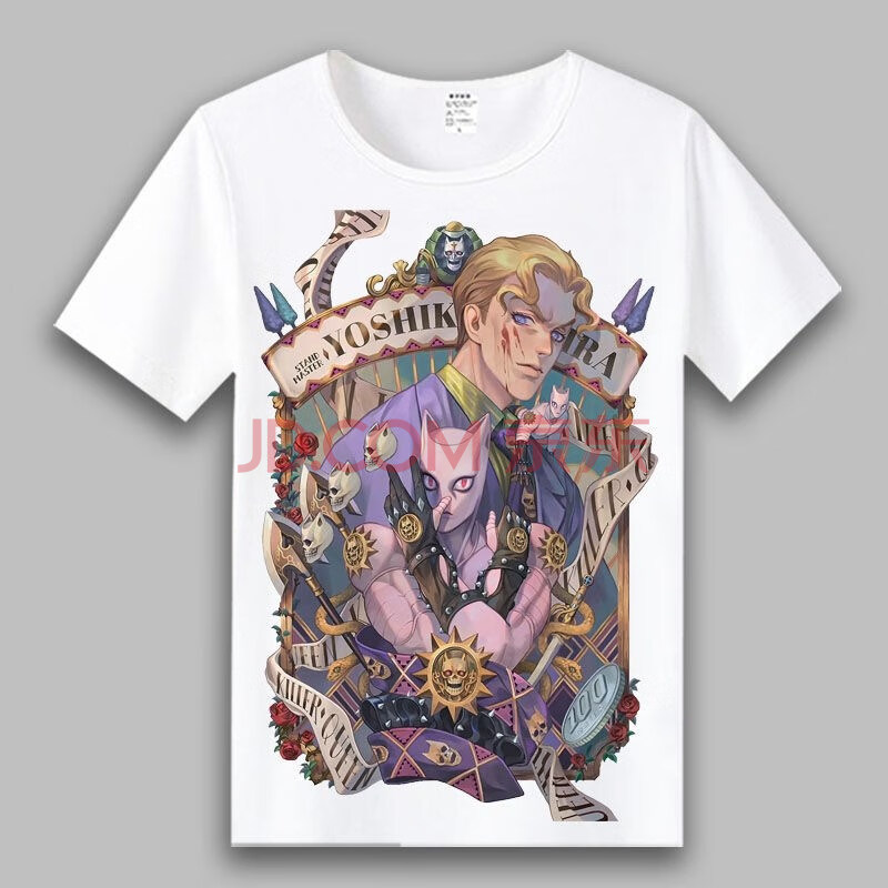 携鱼 末语浛jojo的奇妙冒险t恤空条承太郎短袖白金之星衣服jojot恤