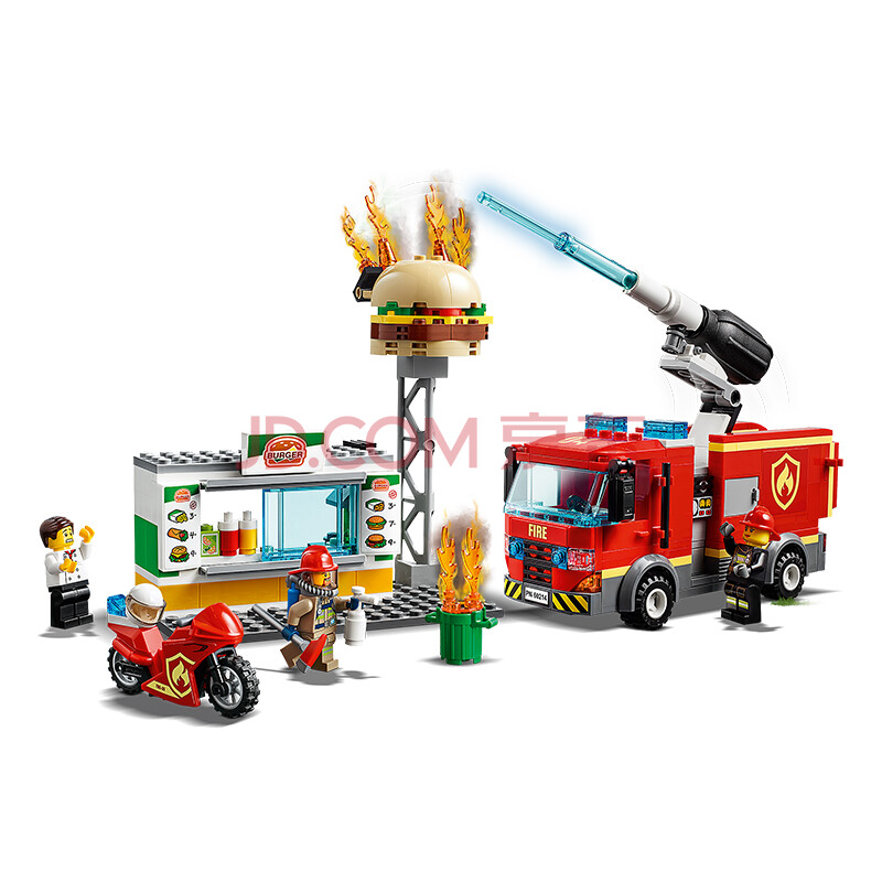 乐高LEGO 城市组系列City 汉堡店消防救援 5岁+ 60214