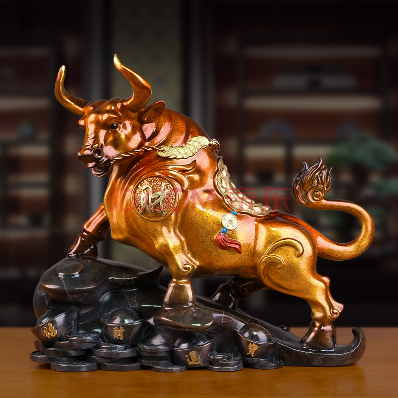 铜金岁月生肖牛扭转乾坤金属牛气冲天黄铜摆件铜雕工艺品办公室玄关