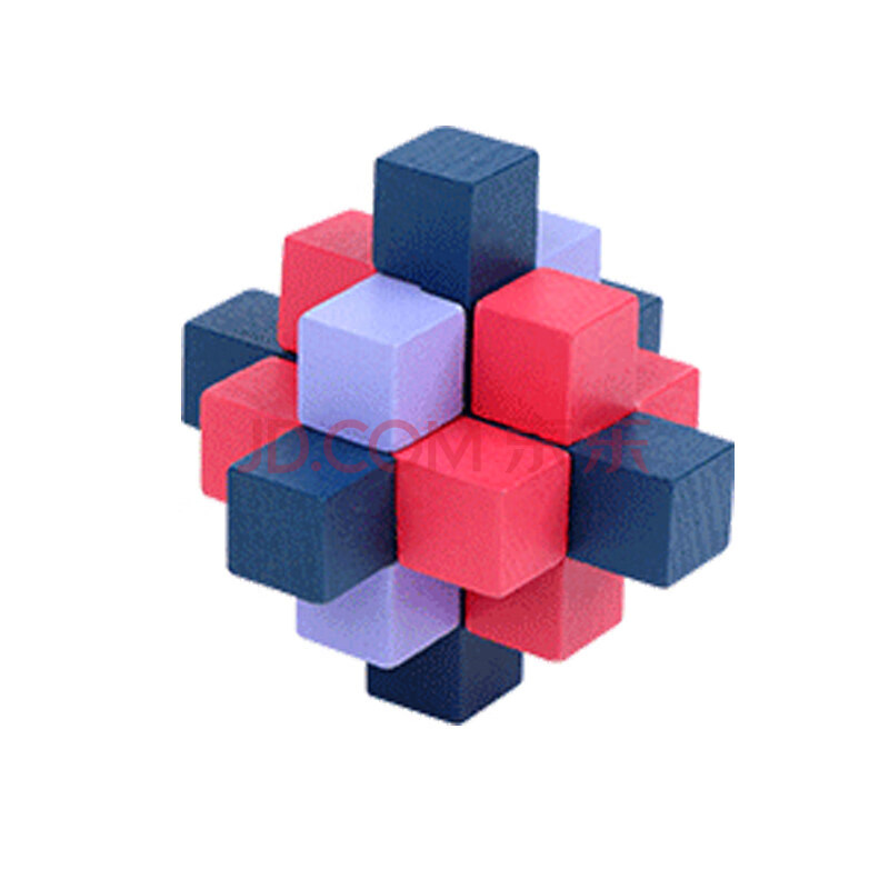 米米智玩脑力大通关系列孔明锁思维训练解锁玩具1盒 十五通孔明锁