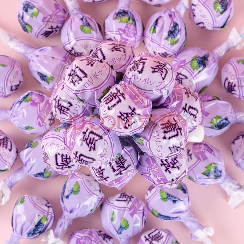 白桃葡萄混合水果味棒棒硬糖果花束少女心女朋友 葡萄味棒棒糖 买60g