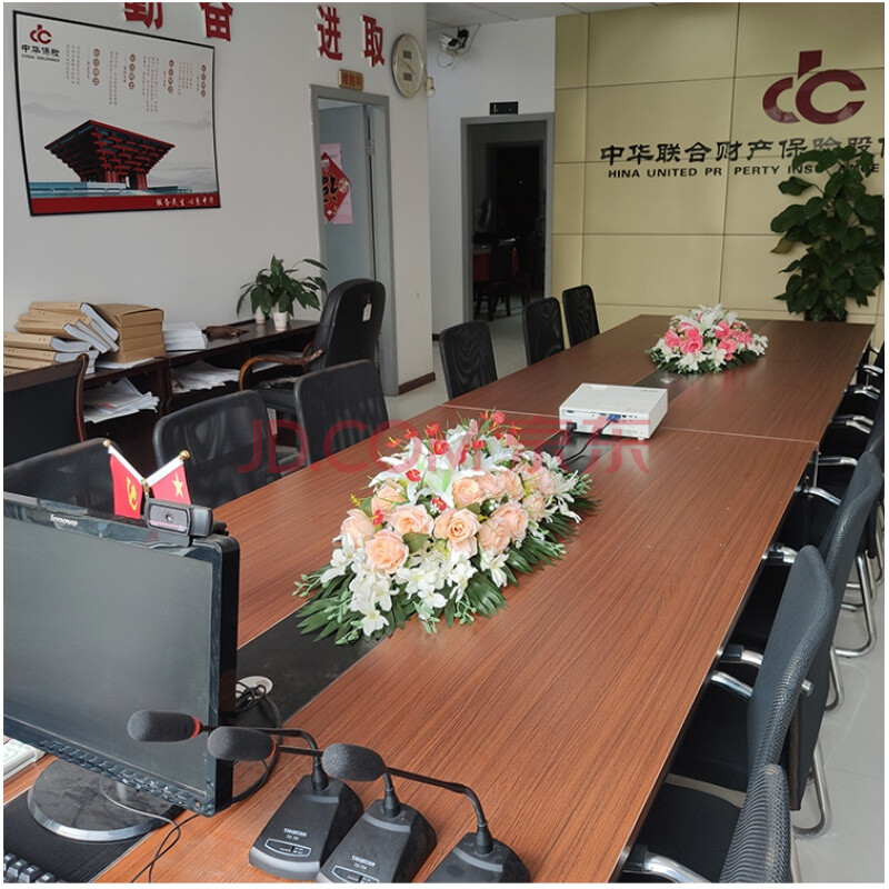 新款会议桌仿真花绢花办公室桌面摆花假花商务礼仪演讲台假花装饰