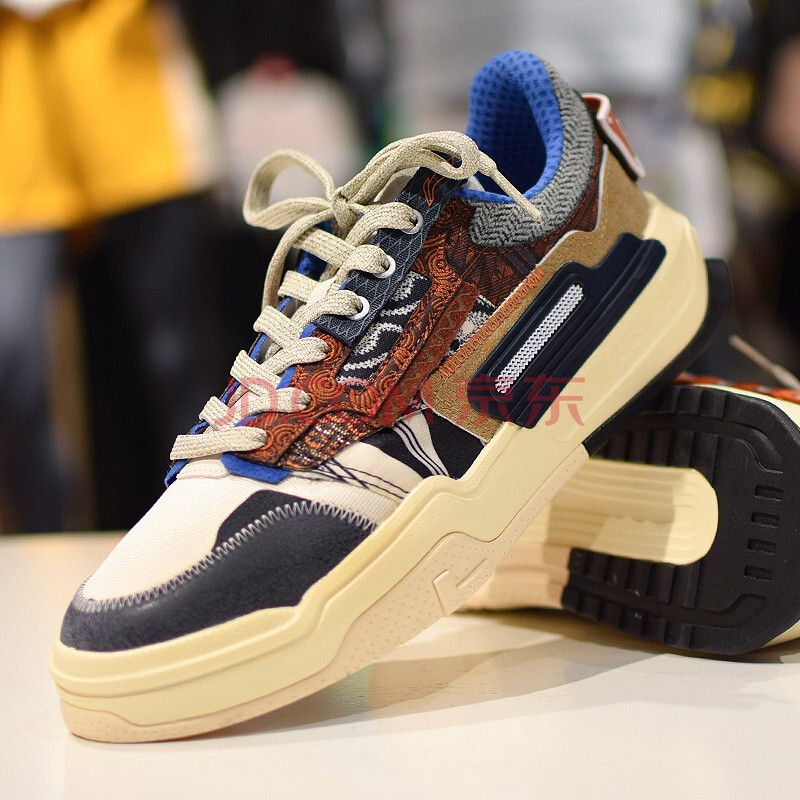 李宁休闲鞋男秋季新款001传奇开始极客复古低帮运动鞋 119-4孟买褐