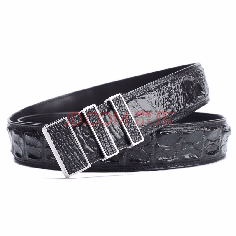 

(chuentye) authentic crocodile belt men's leather end product belt 3.8 youth casual custom pants tanabata gift for boyfriend black crocodile skin