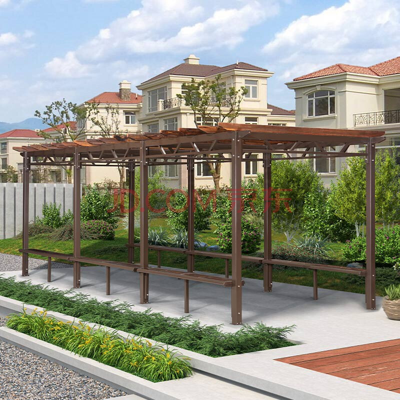 紫叶葡萄架铝合金户外庭院组装楼顶简易遮阳棚防腐木别墅花园院子凉亭