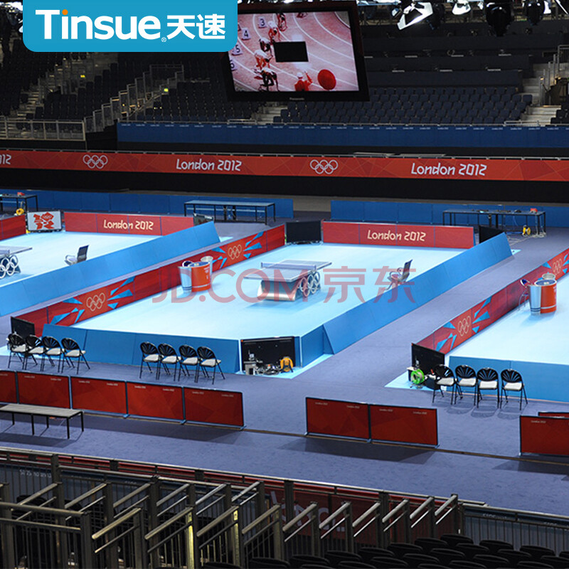 天速pvc运动地板乒乓球赛事专用室内防滑运动地胶塑胶 伦敦 赛事蓝