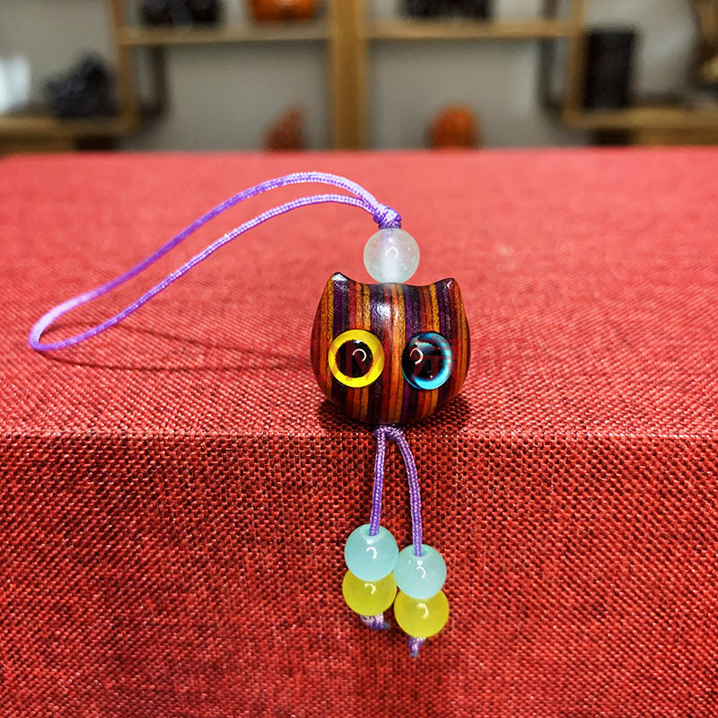 你挂饰自信猫摆件七夕情人节礼物 钻碎恋 彩虹木七彩小福猫(买个同款)