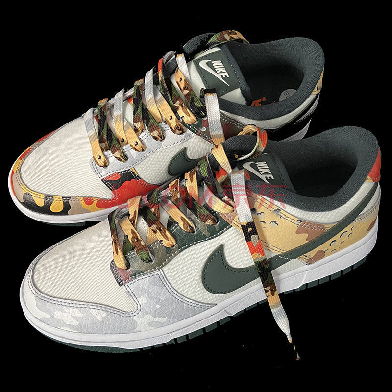 适配耐··克迷彩dunk sb low鞋带绳空军一号af1不对称鸳鸯 四色迷彩